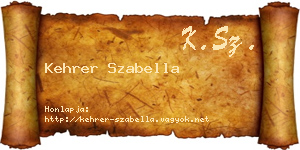 Kehrer Szabella névjegykártya
